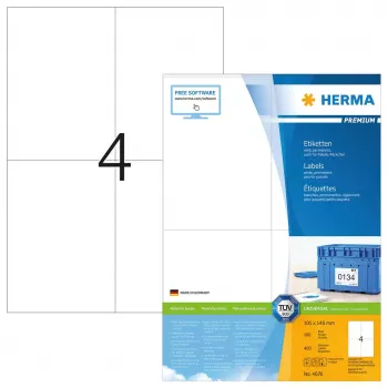 Sildid HERMA Premium A4 105x148 mm valge paber matt 400 tk