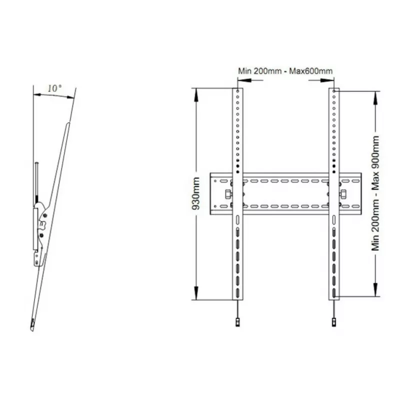 Seinakinnitus Multibrackets M Universal Tilt SD MAX 63–110-tollistele ekraanidele, VESA 200x300–1200x900, max koormus 125 kg