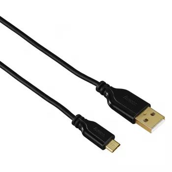 Hama 0,75 m, USB2.0-A/USB2.0 Micro-B USB-kaabel USB A Micro-USB B Must
