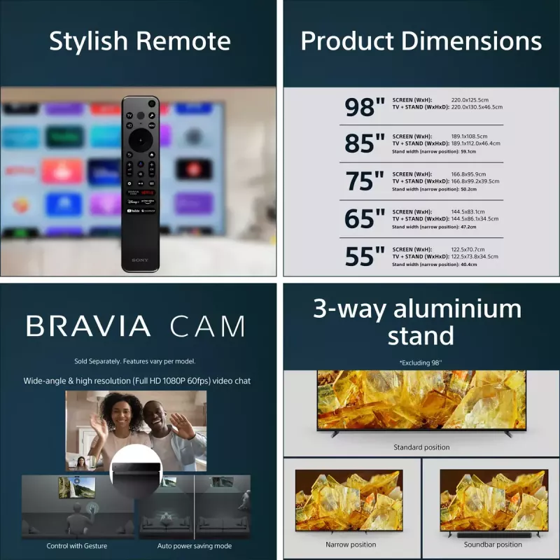 Sony XR85X90LPAEP TV 2.16 m (85 tolli) 4K Ultra HD Smart TV Wi-Fi Must