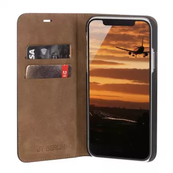 Folio Case JT BERLIN BookCase Tegel Must for iPhone 15 Pro 15.5 cm