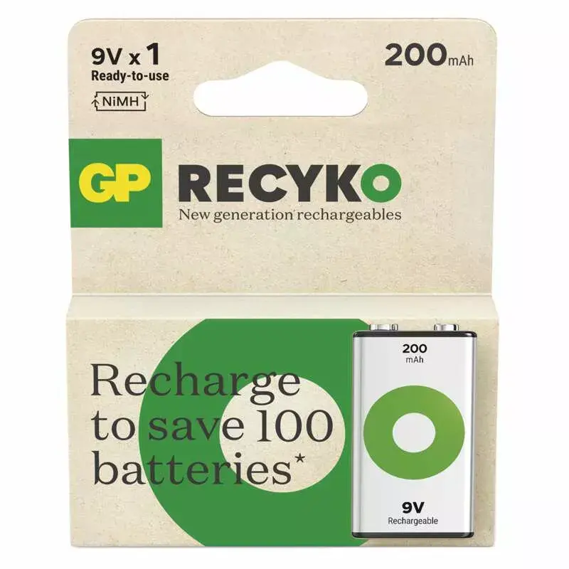 Laetav aku GP Batteries Recyko B2552 200 mAh 8,4 V NiMH