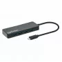 Manhattan USB-C dokk/jaotur, pordid (x7): USB-A (x7), 5 Gbps (USB 3.2 Gen1 ehk USB 3.0), välist toiteallikat pole vaja, universaalne kõigile seadmetele, kaabel 15cm, SuperSpeed USB, must, kolmeaastane garantii