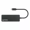 Manhattan USB-C dokk/jaotur, pordid (x7): USB-A (x7), 5 Gbps (USB 3.2 Gen1 ehk USB 3.0), välist toiteallikat pole vaja, universaalne kõigile seadmetele, kaabel 15cm, SuperSpeed USB, must, kolmeaastane garantii