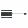 Manhattan USB-C dokk/jaotur, pordid (x7): USB-A (x7), 5 Gbps (USB 3.2 Gen1 ehk USB 3.0), välist toiteallikat pole vaja, universaalne kõigile seadmetele, kaabel 15cm, SuperSpeed USB, must, kolmeaastane garantii