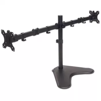 Manhattan Dual Lauakinnitus teleritele ja monitoridele (täisliigutusega), alusekomplekt, ekraanidele: 10-27 tolli, VESA ühilduvus: 75x75 ja 100x100 mm - kontrollige ekraani tagaküljel olevate nelja kinnitusava mõõtmeid, et veenduda sobivuses, maksimaalselt 8 kg (igaüks), must, kronstein