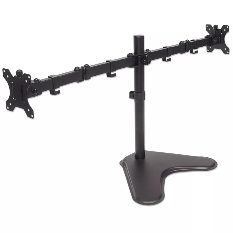 Manhattan Dual Lauakinnitus teleritele ja monitoridele (täisliigutusega), alusekomplekt, ekraanidele: 10-27 tolli, VESA ühilduvus: 75x75 ja 100x100 mm - kontrollige ekraani tagaküljel olevate nelja kinnitusava mõõtmeid, et veenduda sobivuses, maksimaalselt 8 kg (igaüks), must, kronstein