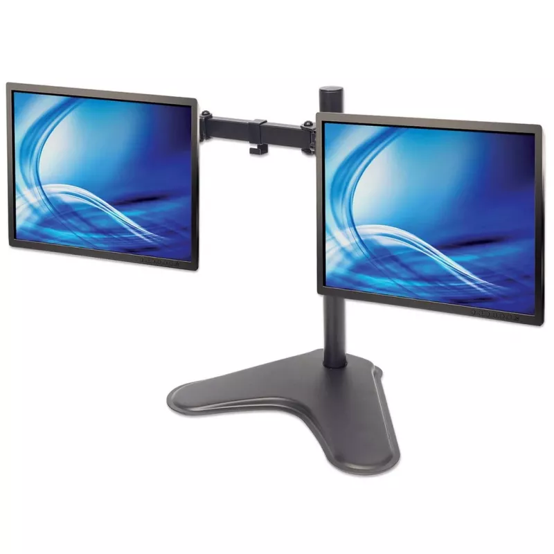 Manhattan Dual Lauakinnitus teleritele ja monitoridele (täisliigutusega), alusekomplekt, ekraanidele: 10-27 tolli, VESA ühilduvus: 75x75 ja 100x100 mm - kontrollige ekraani tagaküljel olevate nelja kinnitusava mõõtmeid, et veenduda sobivuses, maksimaalselt 8 kg (igaüks), must, kronstein