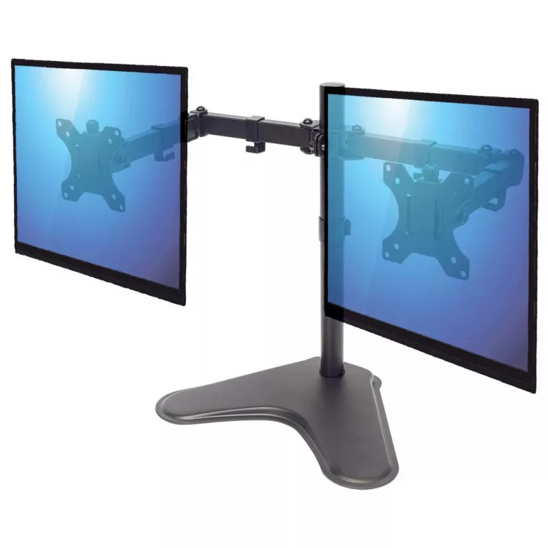 Manhattan Dual Lauakinnitus teleritele ja monitoridele (täisliigutusega), alusekomplekt, ekraanidele: 10-27 tolli, VESA ühilduvus: 75x75 ja 100x100 mm - kontrollige ekraani tagaküljel olevate nelja kinnitusava mõõtmeid, et veenduda sobivuses, maksimaalselt 8 kg (igaüks), must, kronstein