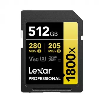Flash Memory Lexar 512GB UHS-II SDXC Professional 1800x