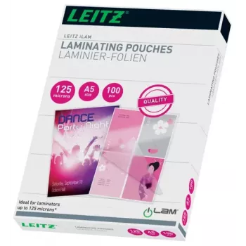 Leitz iLAM Premium läikivad A5 lamineerimistaskud, 125 mikronit, pakk 100 tk