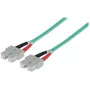 Intellinet kiudoptiline patch-kaabel, OM3, SC/SC, 1m, Aqua, Duplex, Multimode, 50/125 µm, LSZH, Fiiber, eluaegne garantii