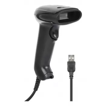 Manhattan Contact CCD käsivöötkoodiskanner, USB, 60 mm skaneerimislaius, kaabel 152 cm, max ümbritsev valgus 5000 luksi (päikesevalgus), must, kolmeaastane garantii