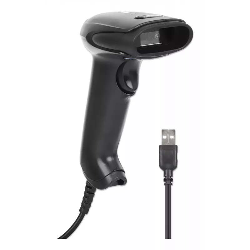 Manhattan Contact CCD käsivöötkoodiskanner, USB, 60 mm skaneerimislaius, kaabel 152 cm, max ümbritsev valgus 5000 luksi (päikesevalgus), must, kolmeaastane garantii