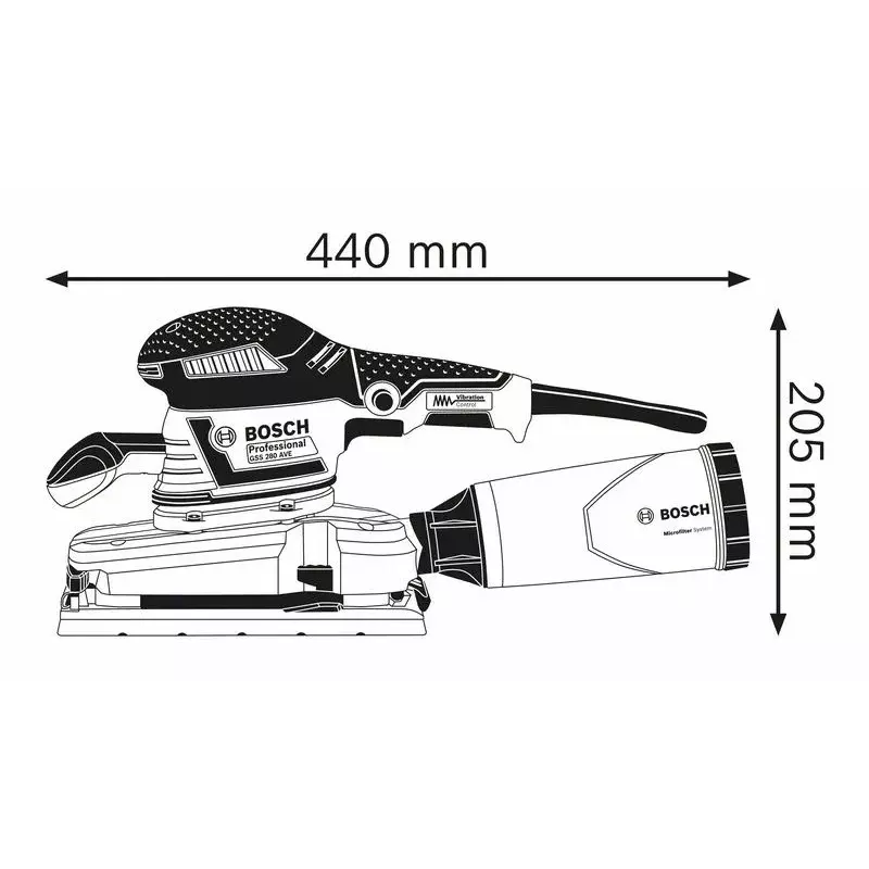 Bosch 0 601 292 901 kaasaskantav lihvija Orbitaallihvija 11000 p/min 22000 võnkumist/min