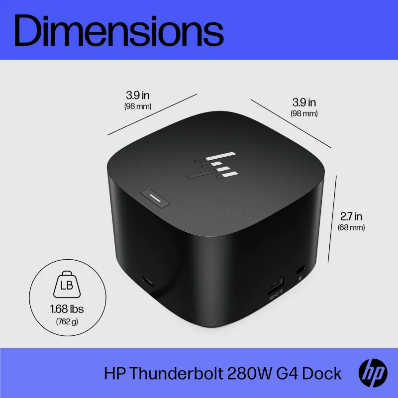 HP Thunderbolt Dock 280W G4 juhtmega dokkimisjaam Thunderbolt 4 must
