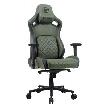 Universaalne mängutool Cougar DEFENSOR S ARMY roheline F — polsterdatud iste, max 150 kg, L 760 × S 690 mm, K 129,5–137 cm