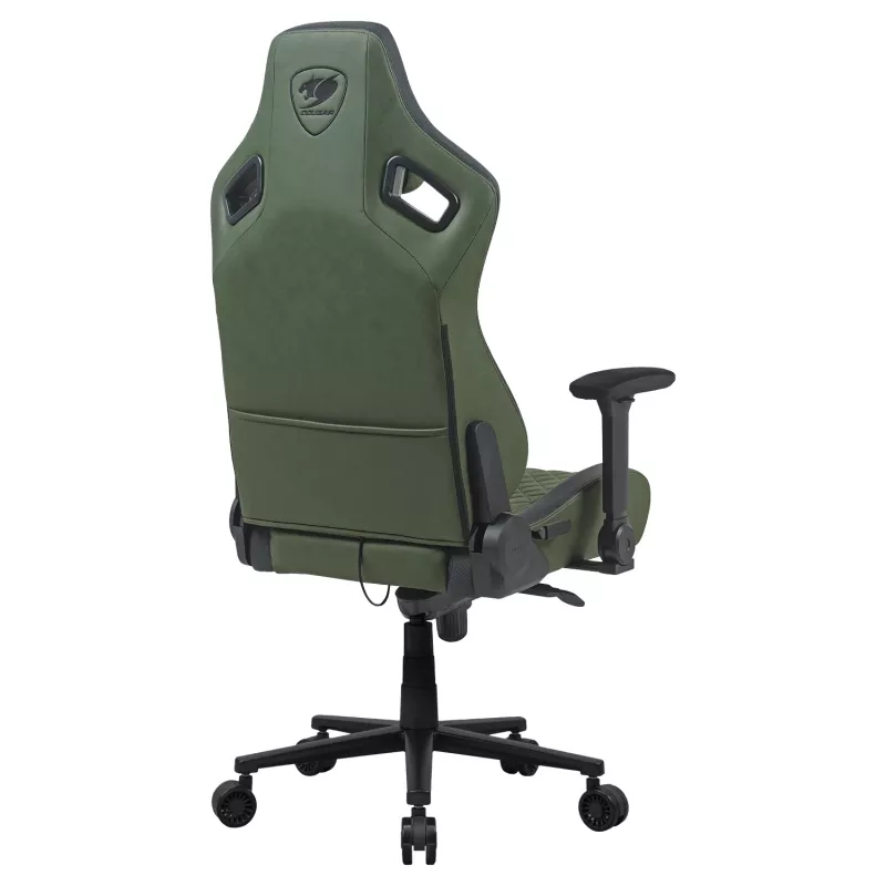 Universaalne mängutool Cougar DEFENSOR S ARMY roheline F — polsterdatud iste, max 150 kg, L 760 × S 690 mm, K 129,5–137 cm