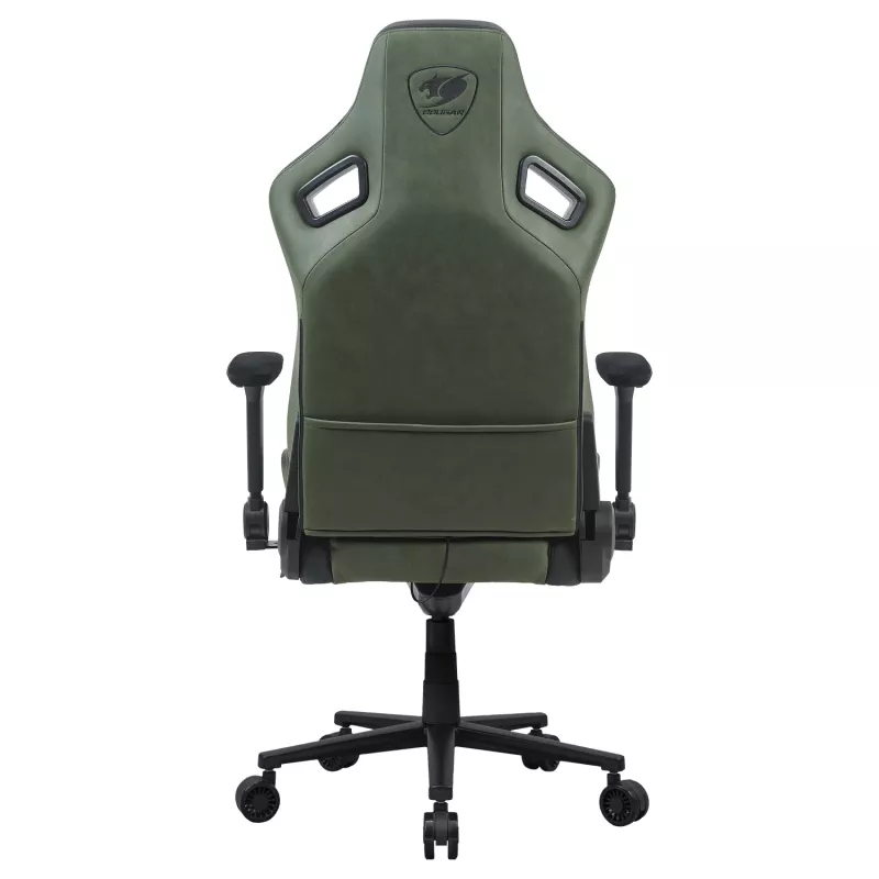 Universaalne mängutool Cougar DEFENSOR S ARMY roheline F — polsterdatud iste, max 150 kg, L 760 × S 690 mm, K 129,5–137 cm