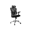 Ergonomic office chair EQUIP 651053 with headrest and armrests, mesh back, padded seat, adjustable height 117–135 cm, width 660 mm, Must
