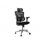 Ergonomic office chair EQUIP 651053 with headrest and armrests, mesh back, padded seat, adjustable height 117–135 cm, width 660 mm, Must