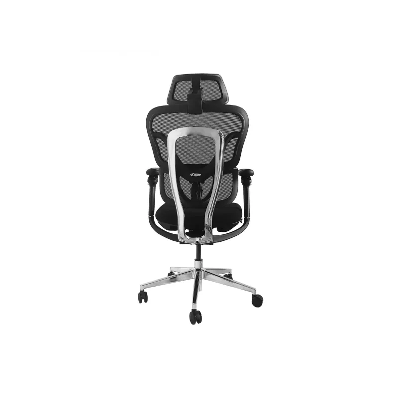 Ergonomic office chair EQUIP 651053 with headrest and armrests, mesh back, padded seat, adjustable height 117–135 cm, width 660 mm, Must
