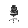 Ergonomic office chair EQUIP 651053 with headrest and armrests, mesh back, padded seat, adjustable height 117–135 cm, width 660 mm, Must