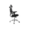 Ergonomic office chair EQUIP 651053 with headrest and armrests, mesh back, padded seat, adjustable height 117–135 cm, width 660 mm, Must