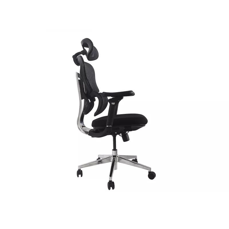 Ergonomic office chair EQUIP 651053 with headrest and armrests, mesh back, padded seat, adjustable height 117–135 cm, width 660 mm, Must