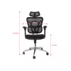 Ergonomic office chair EQUIP 651053 with headrest and armrests, mesh back, padded seat, adjustable height 117–135 cm, width 660 mm, Must