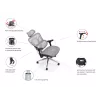Ergonomic office chair EQUIP 651053 with headrest and armrests, mesh back, padded seat, adjustable height 117–135 cm, width 660 mm, Must