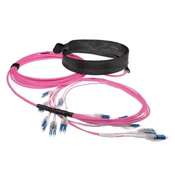 ACT 45 meetrit Multimode 50/125 OM4 eelterminaatoriga fiiberkaabel 24F LC Polaarsus Keerd