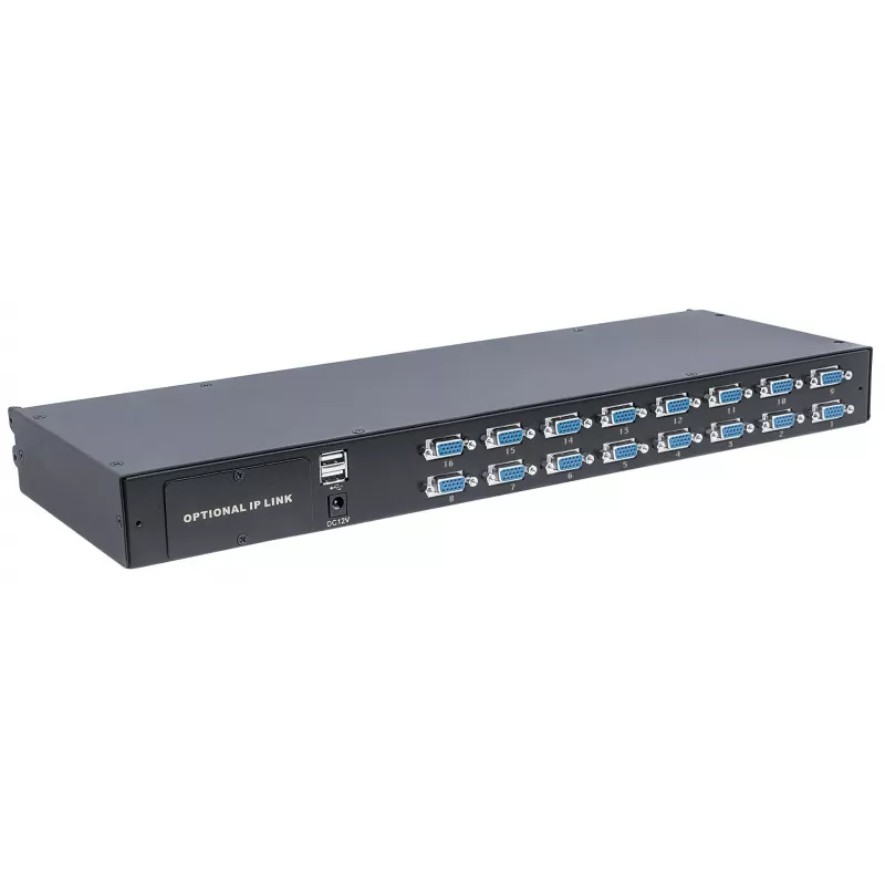 Intellinet Modulaarne 16-pordiline VGA KVM-lüliti, Kasutamiseks Tootenumbritega 507622, 507738, 507981, 507998, 508025, 508032, 508049 ja 508056
