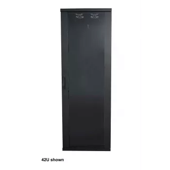Intellinet 19-tolline võrgukapp – eraldiseisev (Basic), 22U, 600x800mm (laius x sügavus), must, lamepakend, max 600kg, ühepunktiline ukselukk, üks lukk külgpaneeli kohta, kasutatav sügavus 123 kuni 573mm, rack, IP20, teras