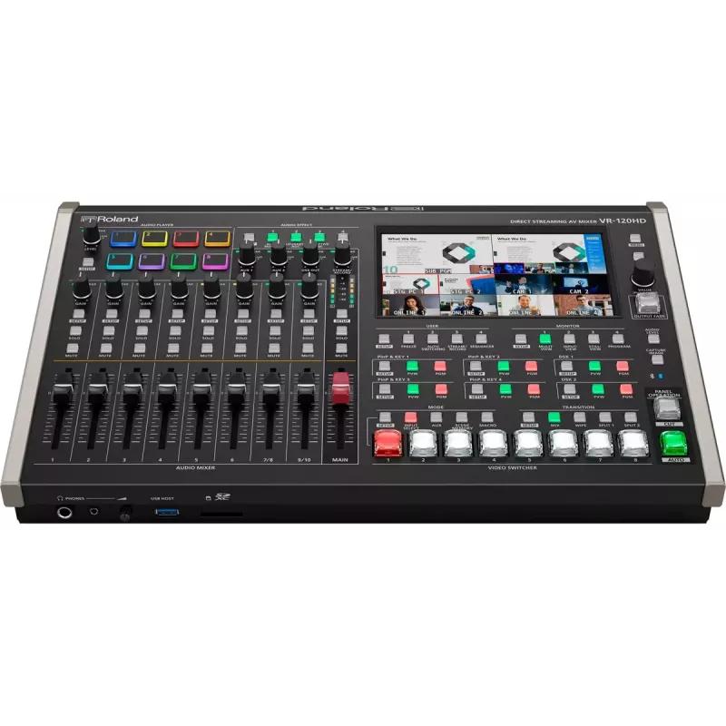 Audio mixer Roland VR-120HD 42 kanalit 24 bit 48 kHz must