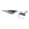 eSTUFF GLB232006 sülearvuti dokk/pordireplikaator Juhtmega ühendatud USB 3.2 Gen 1 (3.1 Gen 1) USB-C Alumiinium, Must