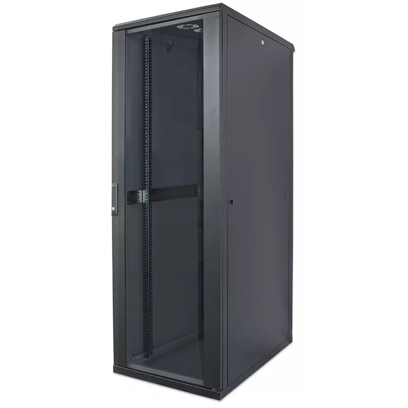 Intellinet 19-tolline võrgukapp – eraldiseisev, 32U, 600x600 mm (laius x sügavus), must, lamepakend, max 1500 kg, mitmepunktilise ukselukuga, üks lukk külgpaneeli kohta, kasutatav sügavus 123 kuni 373 mm, IP20 reitinguga, rack, teras