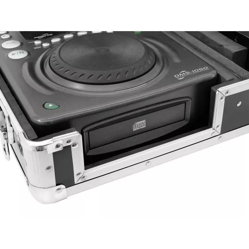 Flight case Roadinger 30125346 DJ-kontroller vineer must hõbedane
