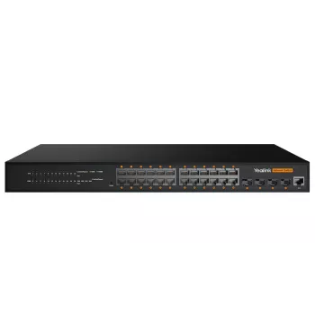 Hallatav L2+ Gigabit Ethernet lüliti Yealink RCH240 — 24× RJ-45 (10/100/1000), PoE, 56 Gbit/s, rack-kinnitus