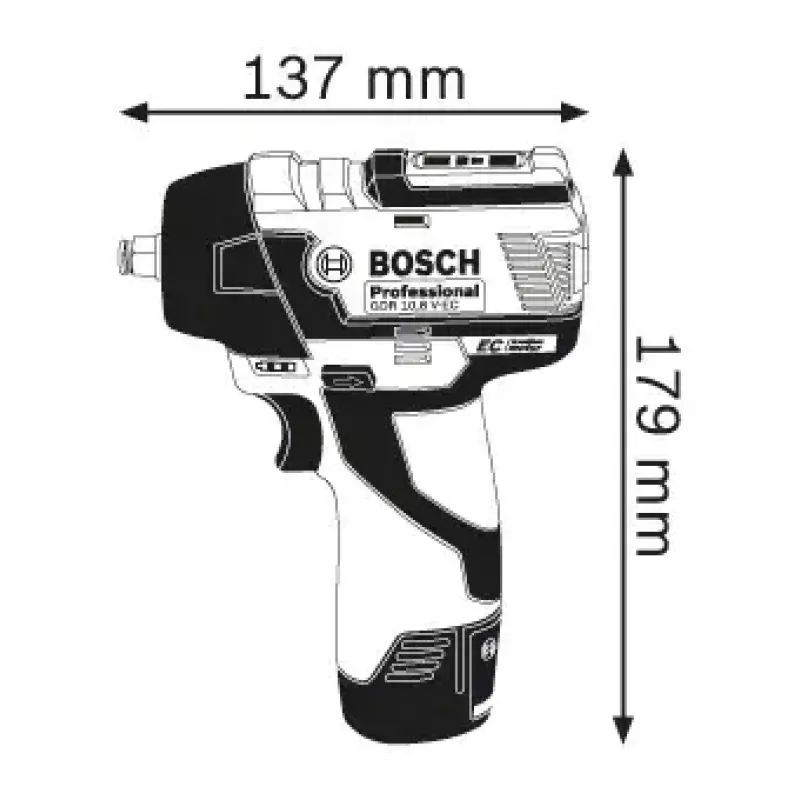 Löögimutrivõti Bosch GDS 10.8 V-EC Professional 3/8 tolli 2600 p/min 115 N⋅m