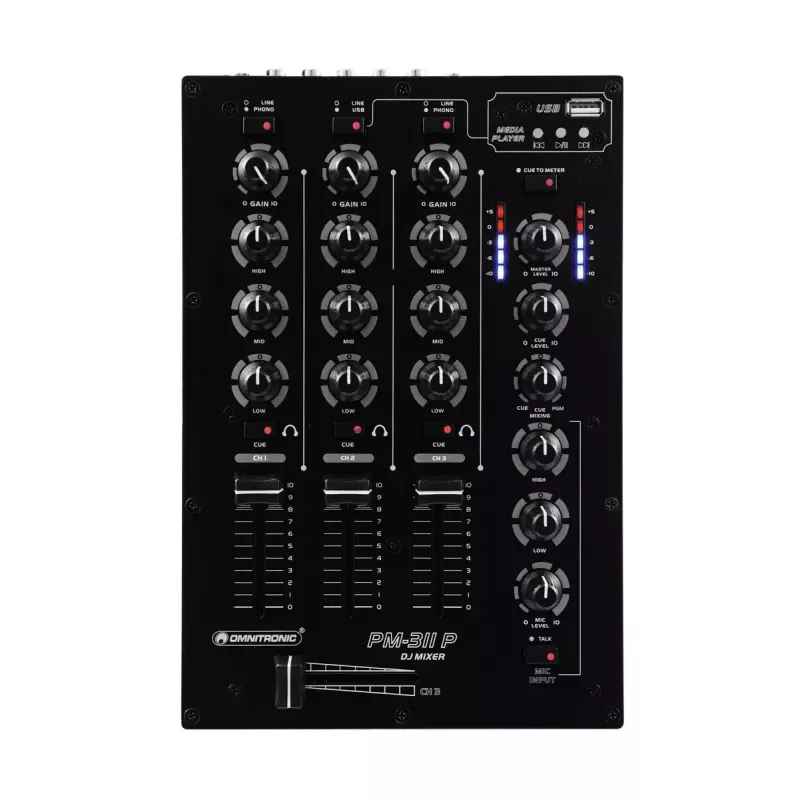 Helimikser Omnitronic 10006879 3 kanalit 20 - 20000 Hz Must