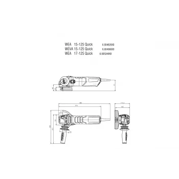 Nurklihvija Metabo WE 19-125 Q 1900W 11000 RPM 12.5cm