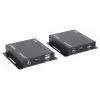 Manhattan 1080p HDMI KVM üle IP pikenduskomplekt, pikendab 1080p@60Hz signaali kuni 120 m ühe Cat6 Etherneti kaabli või IP-toega võrgu kaudu, saatja ja vastuvõtja, USB-A pordid arvuti/hiire/klaviatuuri jaoks, must, kolmeaastane garantii