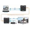 Manhattan 1080p HDMI KVM üle IP pikenduskomplekt, pikendab 1080p@60Hz signaali kuni 120 m ühe Cat6 Etherneti kaabli või IP-toega võrgu kaudu, saatja ja vastuvõtja, USB-A pordid arvuti/hiire/klaviatuuri jaoks, must, kolmeaastane garantii