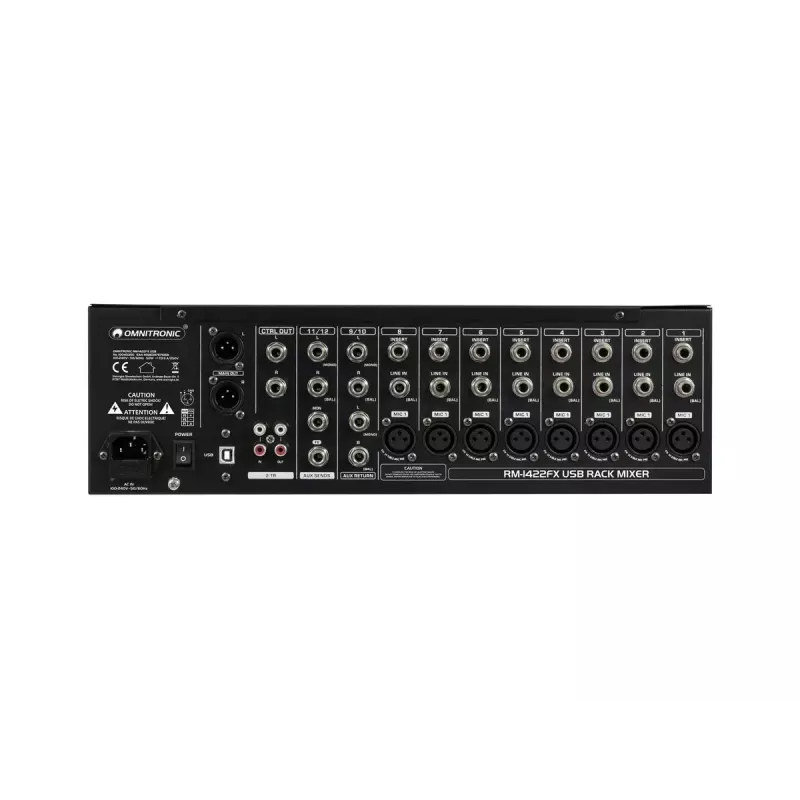 Mixer Omnitronic RM-1422FX 12 kanalit 20 - 20000 Hz Must