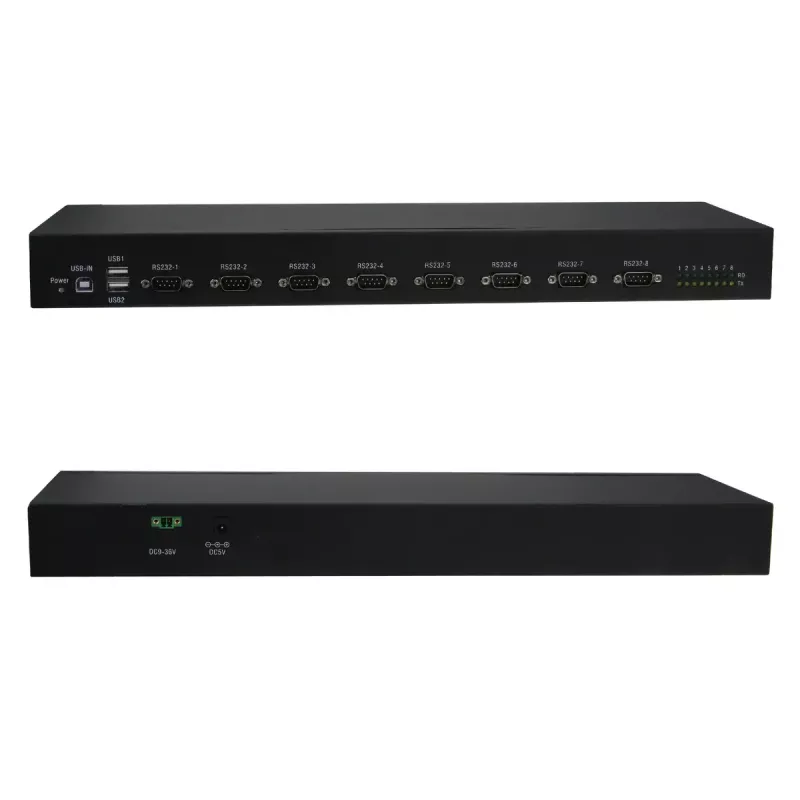 RealPower 284513 jadamuundur/kordisti/isolaator USB 2.0 RS-232 Must