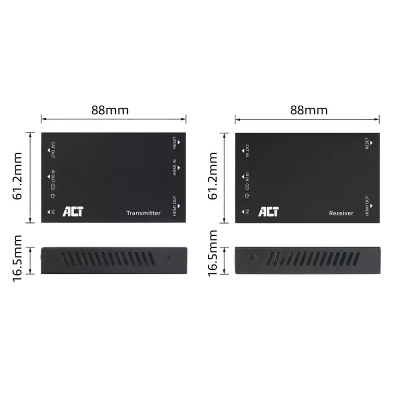 HDMI üle CAT pikenduskomplekt ACT AC7852 — HDMI signaali edastus kuni 150 m üle CAT5e