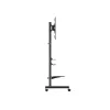 Mobiilne telerikäru EQUIP 50 tolli – 90 tolli, perforeeritud riiuliga, VESA 200x200–600x400, 60 kg, must