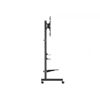 Mobiilne telerikäru EQUIP 50 tolli – 90 tolli, perforeeritud riiuliga, VESA 200x200–600x400, 60 kg, must