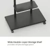 Mobiilne telerikäru EQUIP 50 tolli – 90 tolli, perforeeritud riiuliga, VESA 200x200–600x400, 60 kg, must